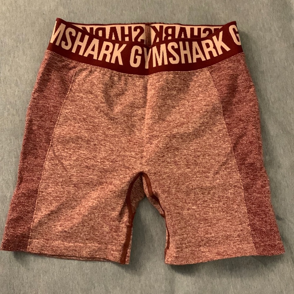 GYMSHARK red marl flex biker shorts. Lightly worn size medium